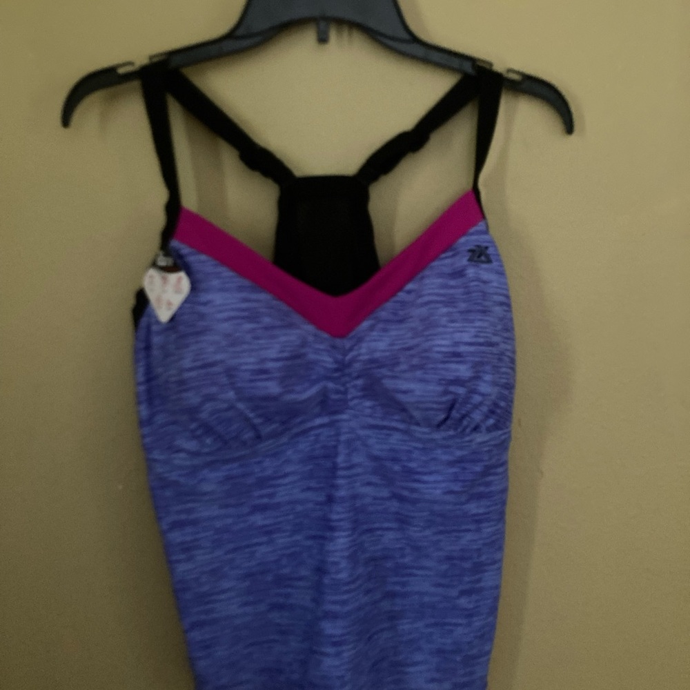 NWT 16W Tankini Top ZeroXposur Swimwear UPF 30 Sun Protection